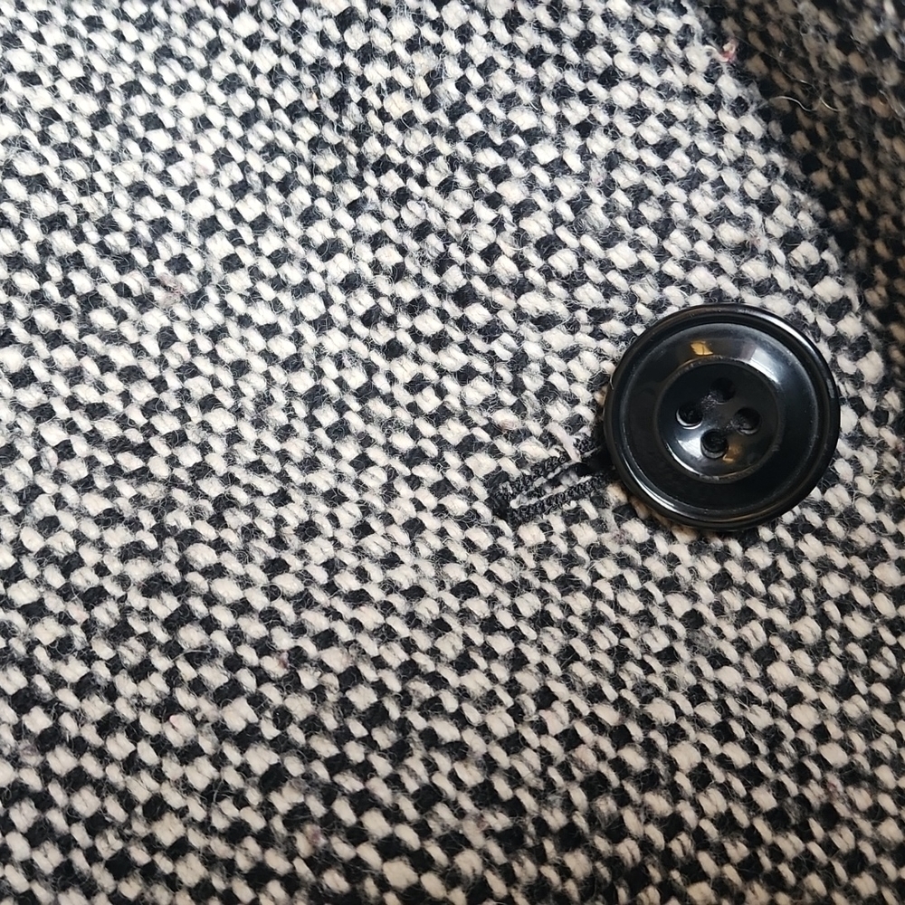 NINE WEST pea coat Size 4 black white - Picture 5 of 8